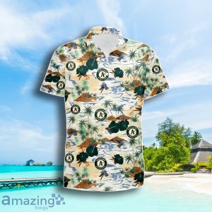 Oakland Athletics Coconut Tree Hibiscus Pattern Hawaiian Shirt Summer Gift For Men Women Product Photo 2