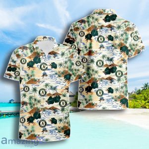 Oakland Athletics Coconut Tree Hibiscus Pattern Hawaiian Shirt Summer Gift For Men Women Product Photo 1