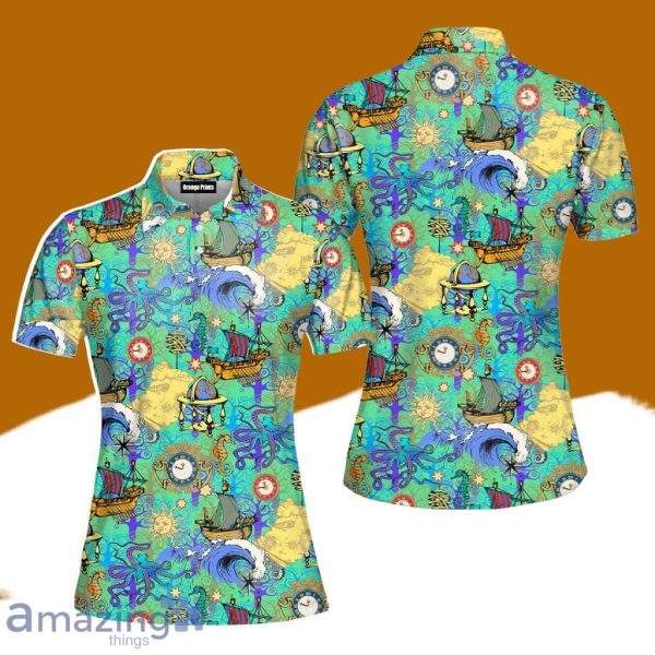 Octopus Sea Voyages Polo Shirt For Women Gift Golf Lover Product Photo 1