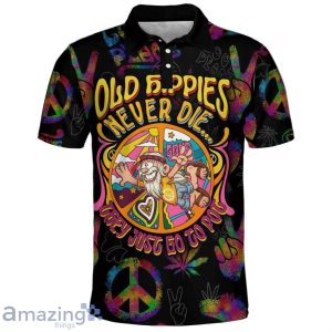 Old Hippie Never Die They Just Go To Pot Polo Shirt Hippie Designs Polo Shirt Gift For Golf Lover Product Photo 1
