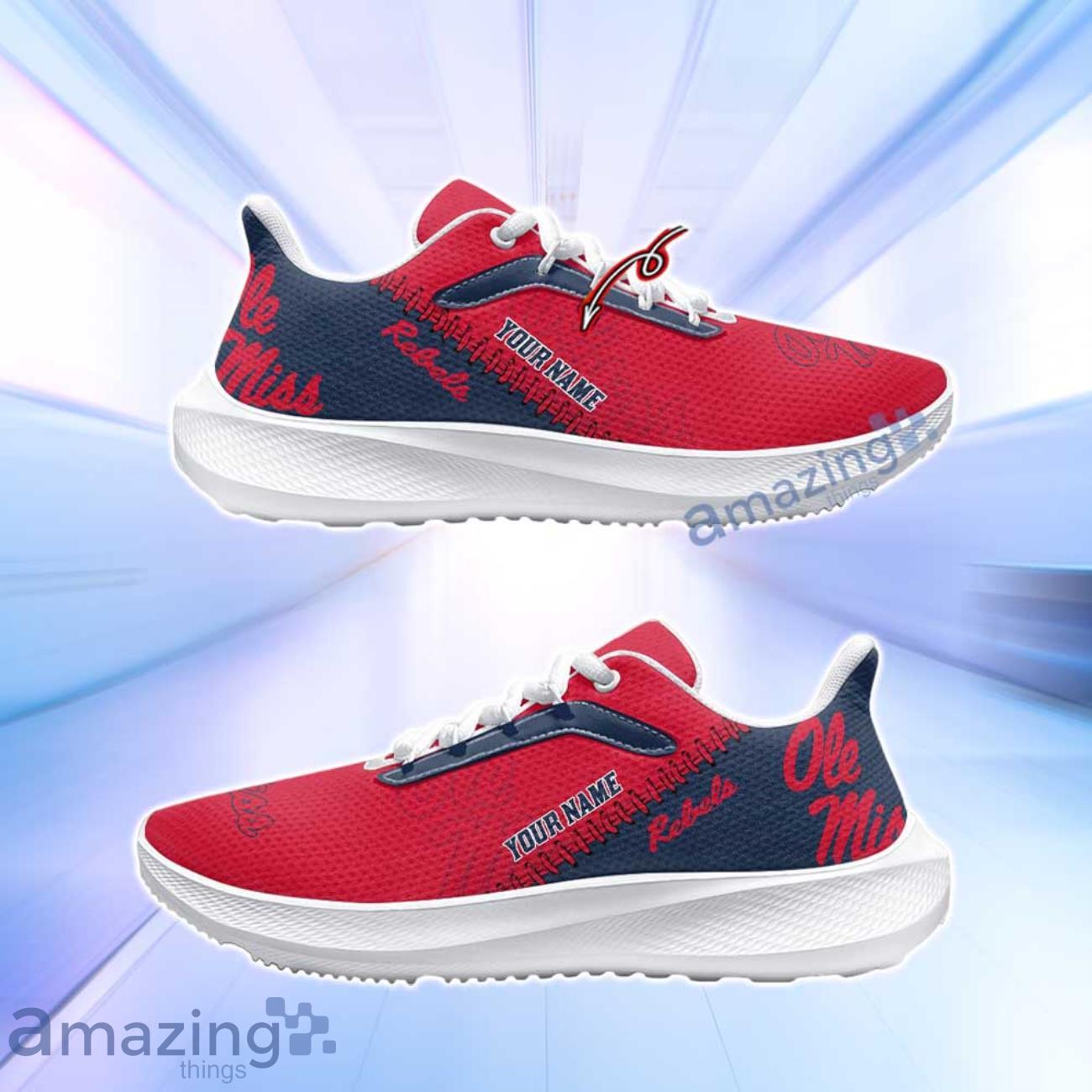 Ole Miss Rebels NCAA Trending Air Mesh Running Shoes Custom Name For Fans image Ole Miss Rebels NCAA Trending Air Mesh Running Shoes Custom Name For Fans Product Photo 2