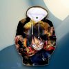 One Piece Monkey Luffy Black 3D Hoodie Unique Gift