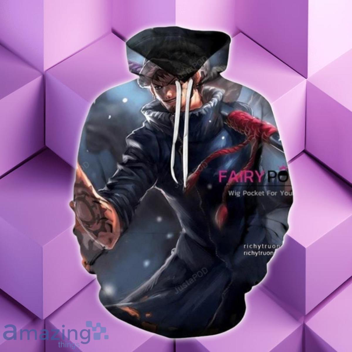 One Piece Trafalgar D Water Law 3D Hoodie Best Gift For Men And Women image One Piece Trafalgar D Water Law 3D Hoodie Best Gift For Men And Women Product Photo 1