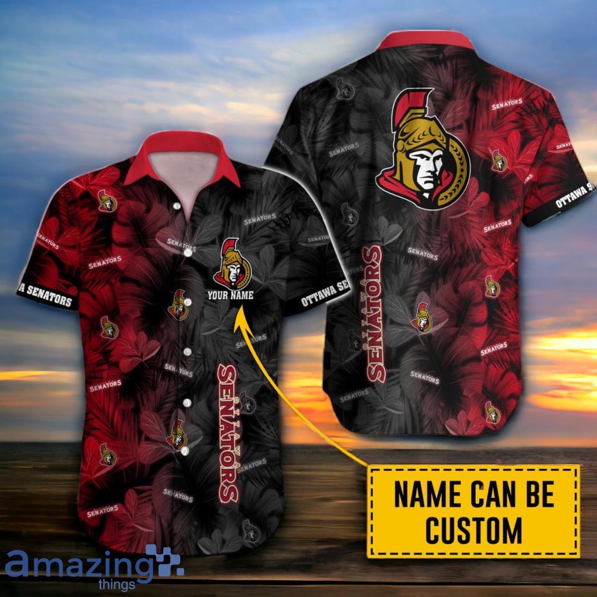 Ottawa Senators Hawaiian Shirt Style Gift Custom Name image Ottawa Senators Hawaiian Shirt Style Gift Custom Name Product Photo 1