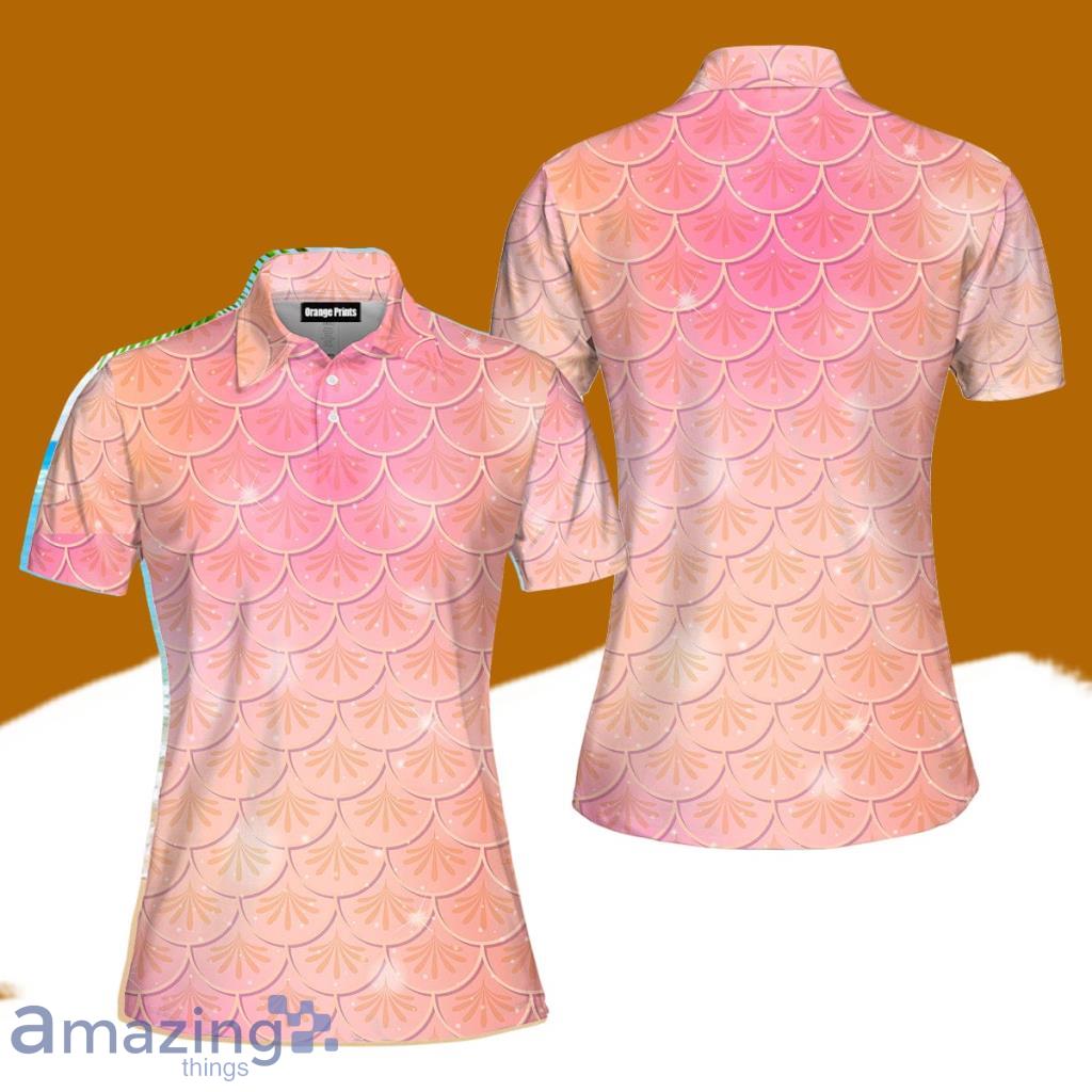 Pale Pink And Yellow Mermaid Scales Polo Shirt For Women Gift Golf Lover image Pale Pink And Yellow Mermaid Scales Polo Shirt For Women Gift Golf Lover Product Photo 1