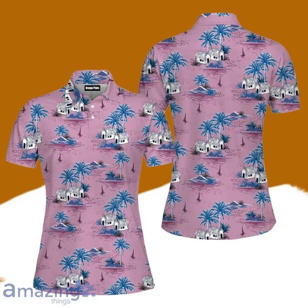 Palm Tree Beach Summer Polo Shirt For Women Gift Golf Lover Product Photo 1