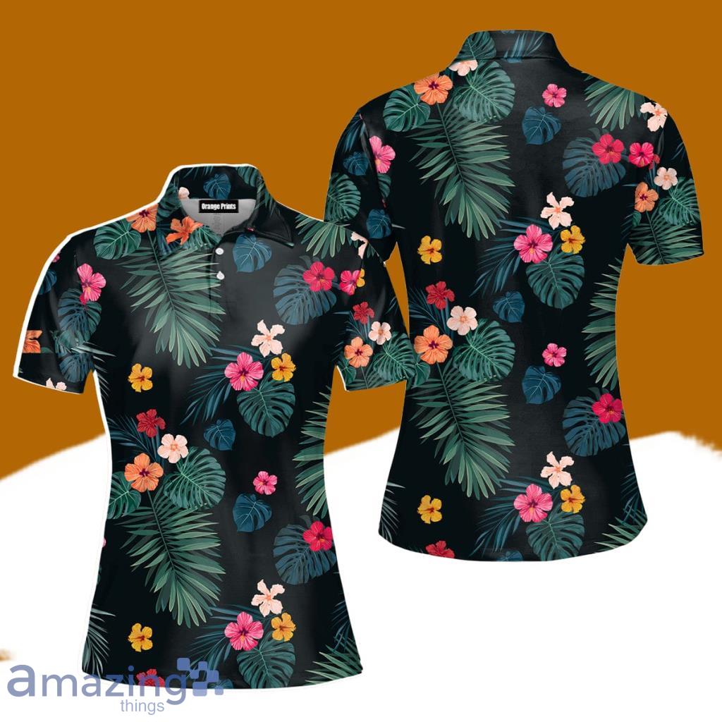 Palm Tree Tropical Polo Shirt For Women Gift Golf Lover image Palm Tree Tropical Polo Shirt For Women Gift Golf Lover Product Photo 1