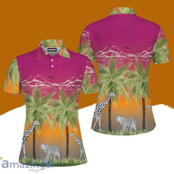 Palm Trees Tropical Polo Shirt For Women Gift Golf Lover Product Photo 1