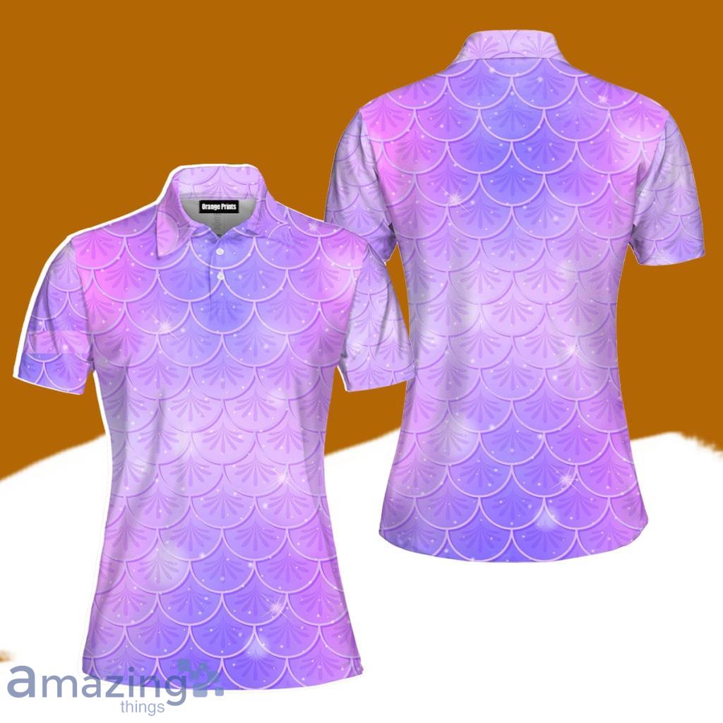 Pastel Violet Mermaid Scale Polo Shirt For Women Gift Golf Lover image Pastel Violet Mermaid Scale Polo Shirt For Women Gift Golf Lover Product Photo 1