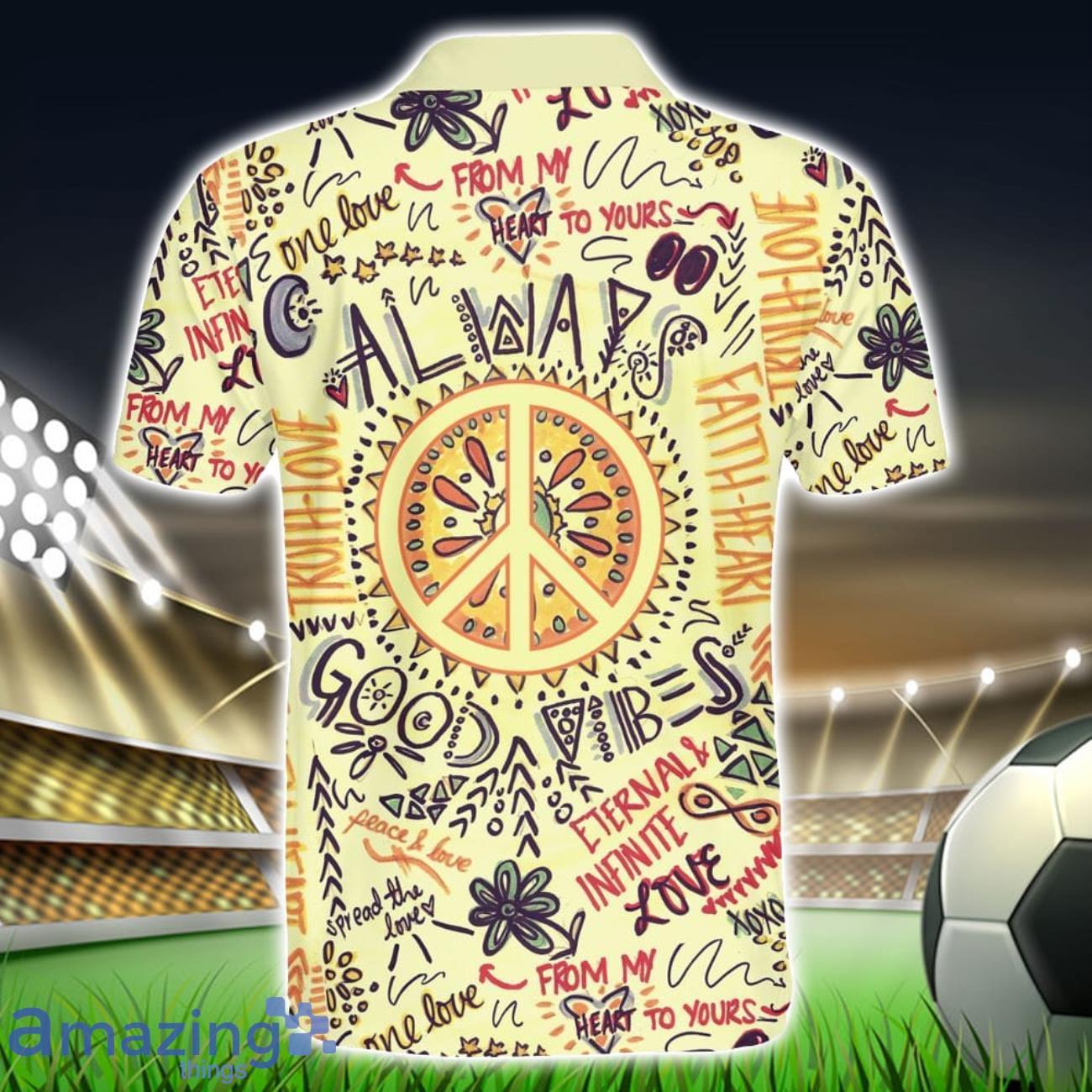 Peace Hippie Always Good Vibes Polo Shirt Hippie Designs Polo Shirt Gift For Golf Lover image Peace Hippie Always Good Vibes Polo Shirt Hippie Designs Polo Shirt Gift For Golf Lover Product Photo 2