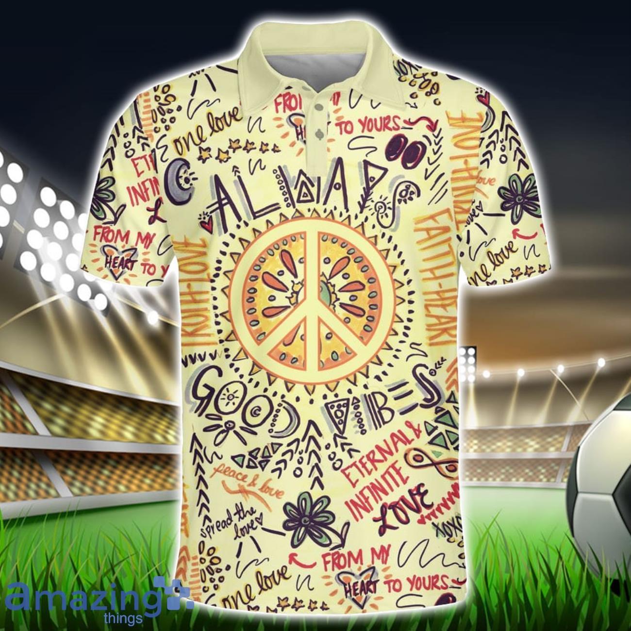 Peace Hippie Always Good Vibes Polo Shirt Hippie Designs Polo Shirt Gift For Golf Lover image Peace Hippie Always Good Vibes Polo Shirt Hippie Designs Polo Shirt Gift For Golf Lover Product Photo 1