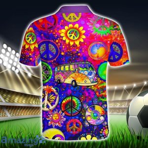 Peaceful Petal Polo Shirt Hippie Designs Polo Shirt Gift For Golf Lover Product Photo 2