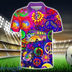 Peaceful Petal Polo Shirt Hippie Designs Polo Shirt Gift For Golf Lover Product Photo 1