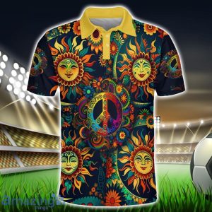 Peaceful Psychedelic Attire Polo Shirt Hippie Designs Polo Shirt Gift For Golf Lover Product Photo 1