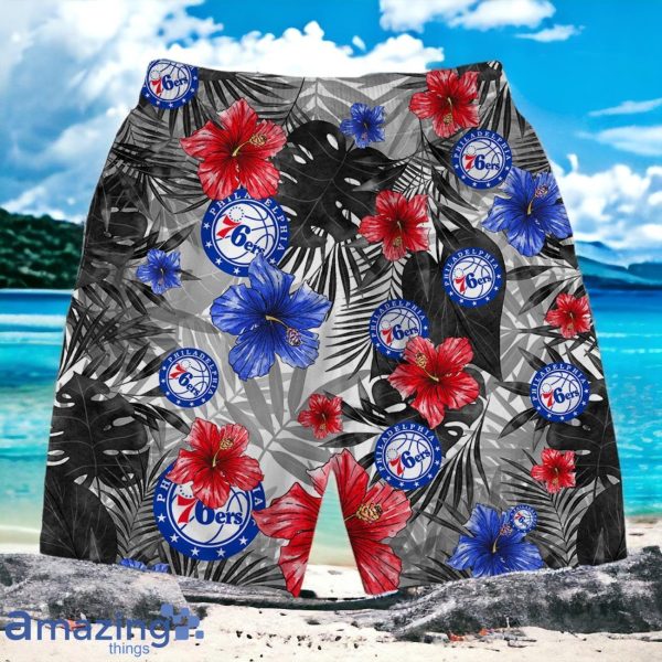Philadelphia 76ers National Basketball Association Hawaiian Shirt And Short Floral Pattern Product Photo 4
