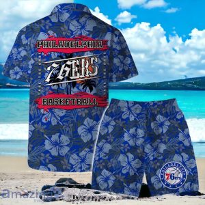 Philadelphia 76ers Team Logo Pattern Retro Hawaiian Shirt And Short Product Photo 2