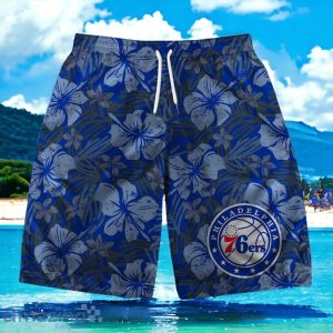 Philadelphia 76ers Team Logo Pattern Retro Hawaiian Shirt And Short Product Photo 3