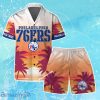 Philadelphia 76ers Team Logo Pattern Sunset Tropical Hawaiian Shirt & Short