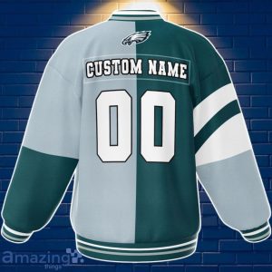 Philadelphia Eagles Baseball Jacket Custom Number & Name Youth Style For Fans image Philadelphia Eagles Baseball Jacket Custom Number & Name Youth Style For Fans Product Photo 2