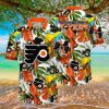 Philadelphia Flyers NHL Parrot and leaves 3D Hawaiian Shirt For Men And Women