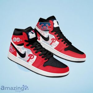Philadelphia Phillies MLB Air Jordan Hightop Custom Number & Name Trending Shoes Product Photo 2