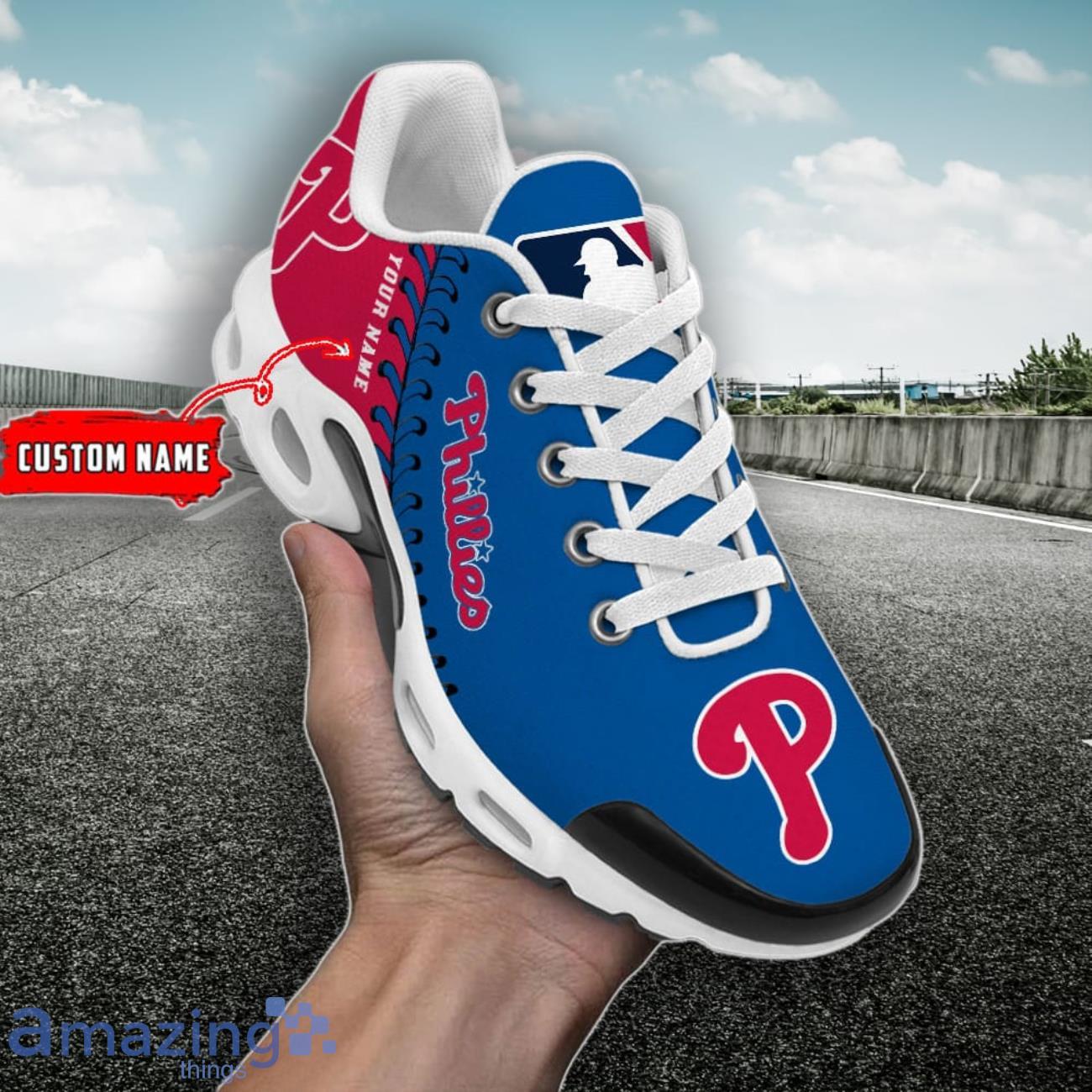 Philadelphia Phillies MLB Custom Name TN Sport Shoes Exclusive Design For Fan Club Philadelphia Phillies MLB Custom Name TN Sport Shoes Exclusive Design For Fan Club Product Photo 1