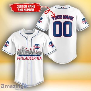 Philadelphia Phillies MLB Custom Number & Name Baseball Jersey For Fans Product Photo 1