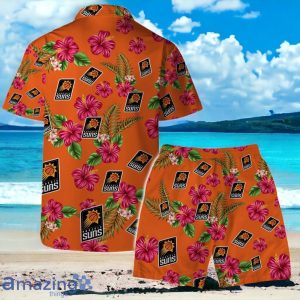 Phoenix Suns Team Logo Hawaiian Shirt And Short Floral Pattern Product Photo 2