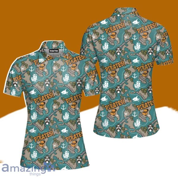 Pirates Treasure Island Seamless Polo Shirt For Women Gift Golf Lover Product Photo 1