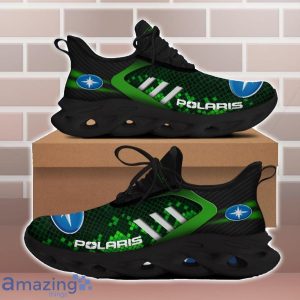 Polaris Shoes Green Square Pattern Custom Name Max Soul Sneakers For Men Women image Polaris Shoes Green Square Pattern Custom Name Max Soul Sneakers For Men Women Product Photo 2