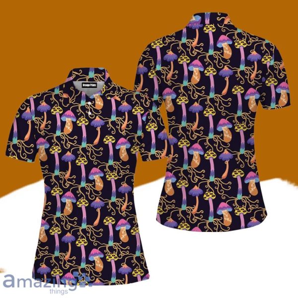Psychedelic Fairy Colorful Mushroom Polo Shirt For Women Gift Golf Lover Product Photo 1