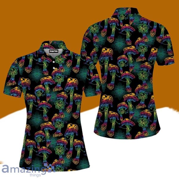 Psychedelic Magic Glowing Mushrooms Polo Shirt For Women Gift Golf Lover Product Photo 1