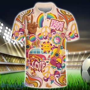 Psychedelic Peaceful Polo Shirt Hippie Designs Polo Shirt Gift For Golf Lover Product Photo 1