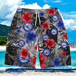 Philadelphia 76ers National Basketball Association Hawaiian Shirt And Short Floral Pattern Product Photo 3