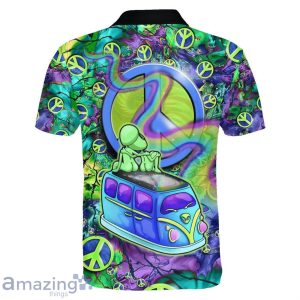 Radiant Rainbow Polo Shirt Hippie Designs Polo Shirt Gift For Golf Lover Product Photo 2