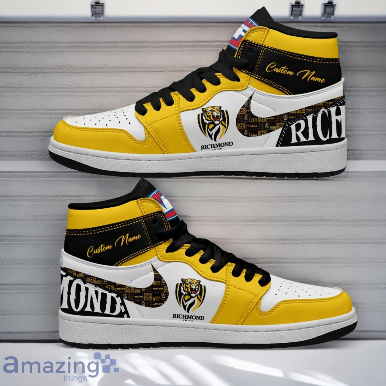 Richmond Tigers AFL Air Jordan Hightop Shoes Custom Name Gift For Fans Product Photo 1
