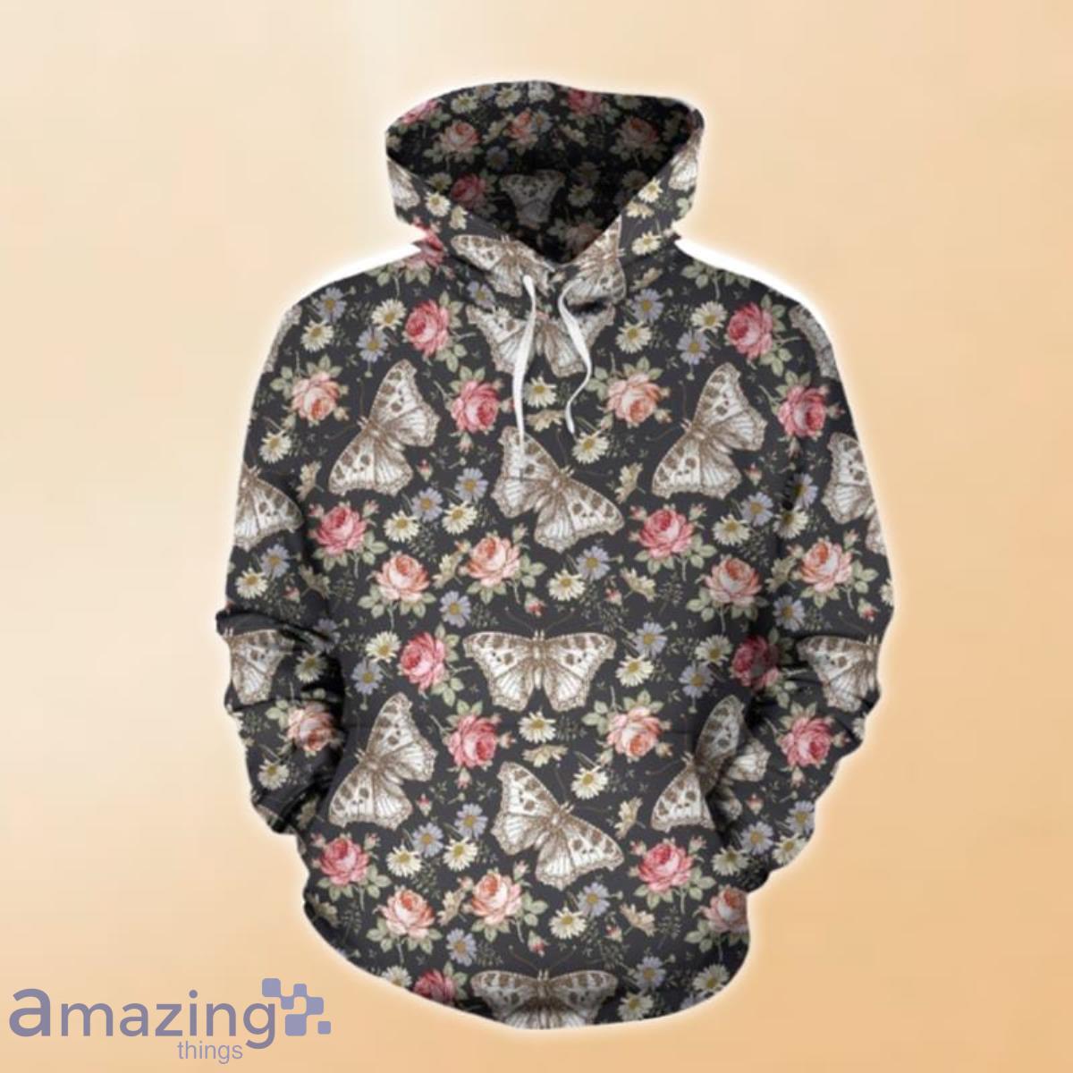 Rose Monarch Butterfly Pattern 3D Hoodie Best Gift For Men And Women image Rose Monarch Butterfly Pattern 3D Hoodie Best Gift For Men And Women Product Photo 1