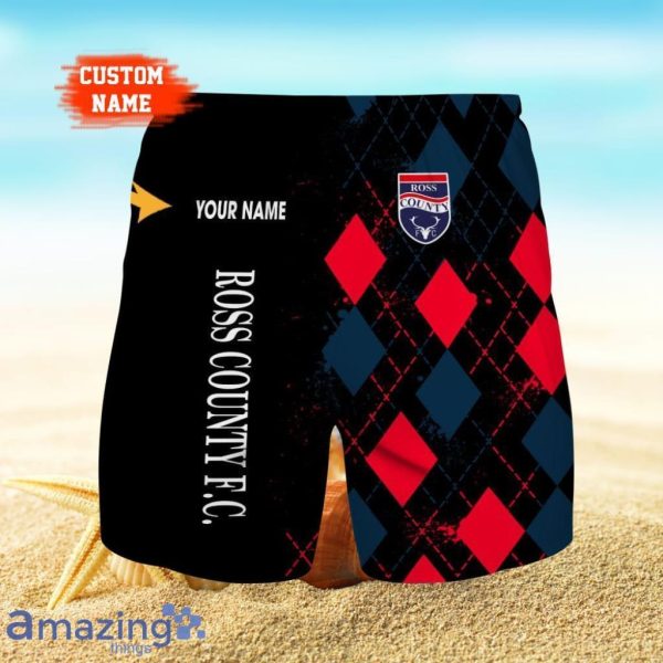 Ross County Logo Print 3D Short Hawaiian Custom Name Trending Summer For Men Product Photo 1