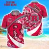 Rutgers Scarlet Knights Custom Name Floral Hawaiian Shirt Summer Beach Shirt For Fans