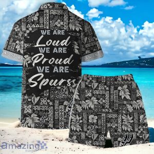 San Antonio Spurs Team Logo Pattern Classic Hawaiian Shirt And Short Product Photo 2