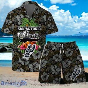 San Antonio Spurs Team Logo Pattern Retro Hawaiian Shirt And Short Product Photo 1