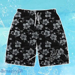 San Antonio Spurs Team Logo Pattern Vintage Aloha Hawaiian Shirt & Short Product Photo 3