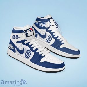 San Diego Padres MLB Air Jordan Hightop Custom Number & Name Trending Shoes Product Photo 2