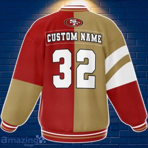 San Francisco 49ers Baseball Jacket Custom Number & Name Youth Style For Fans Product Photo 2