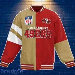 San Francisco 49ers Baseball Jacket Custom Number & Name Youth Style For Fans Product Photo 3