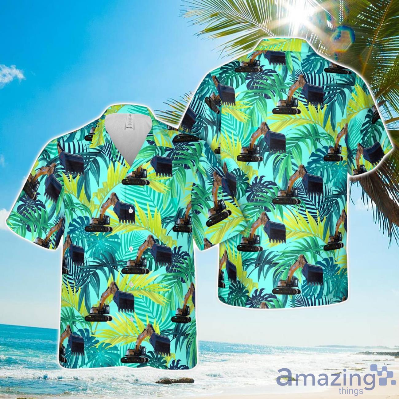 Sany SY750H excavator 'The Ox' Hawaiian Shirt Aloha Beach Summer Shirt image Sany SY750H excavator 'The Ox' Hawaiian Shirt Aloha Beach Summer Shirt