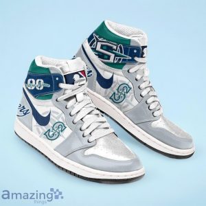 Seattle Mariners MLB Air Jordan Hightop Custom Number & Name Trending Shoes Product Photo 2