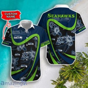 Seattle Seahawks NFL Floral Hawaiian Shirt And Shorts Custom Name Casual Comfort Combo For Fans Product Photo 2