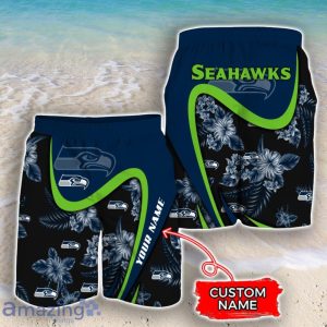 Seattle Seahawks NFL Floral Hawaiian Shirt And Shorts Custom Name Casual Comfort Combo For Fans Product Photo 3