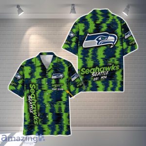 Seattle Seahawks NFL Hawaiian Shirt Vintage Custom Name For Fans Product Photo 1
